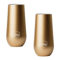 Kit 2 Copo Térmico Taça Espumante Champagne Inox 150ml Ouro Gold - Mokha Kit 2 Copo Térmico Taça Espumante Champagne Inox 150ml Ouro Gold - Mokha