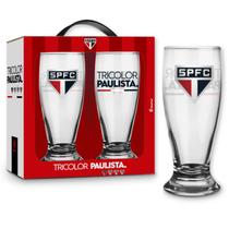 Kit 2 Copo Vidro Tulipa São Paulo Oficial Chopp Cerveja 200ml
