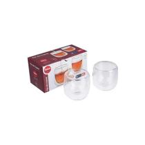 Kit 2 Copo Xícara Vidro Borossilicato Parede Dupla Café 80ml