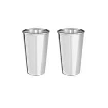 Kit 2 Copos Aço Inox Agua Suco Resistente 200Ml Inquebrável
