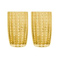 Kit 2 Copos Alto de Vidro para Água Sucos e Refrigerante Orquídea Âmbar 500ml Wolff Kit 2 Copos Alto de Vidro para Água Sucos e Refrigerante Orquídea Âmbar 500ml Wolff