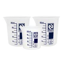 Kit 2 Copos Becker Nalgon 250ml e 1 Becker 100ml Polipropileno Medidor Graduado Com Bico Kit 2 Copos Becker Nalgon 250ml e 1 Becker 100ml Polipropileno Medidor Graduado Com Bico