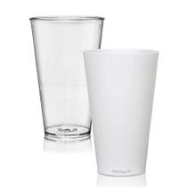 Kit 2 Copos Big Drink Branco E Transparente 550 Ml Kit 2 Copos Big Drink Branco E Transparente 550 Ml