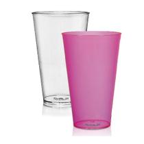 Kit 2 Copos Big Drink Rosa E Transparente 550 Ml Kit 2 Copos Big Drink Rosa E Transparente 550 Ml