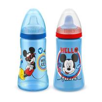 Kit 2 Copos Colors Bico De Silicone Disney Mickey Azul Lillo