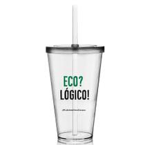 Kit 2 Copos Com Tampa E Canudo Eco Eco-Logico