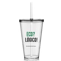 Kit 2 Copos Com Tampa E Canudo Personalizados Eco Logico