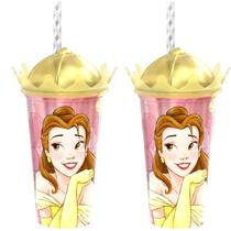 Kit 2 Copos Coroa Infantil Princesa Bela e a Fera 500ml