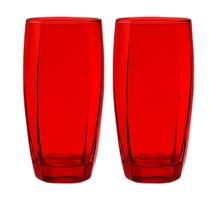 Kit 2 Copos de Vidro Vermelho Florida Mesa Chique 370ml Kit 2 Copos de Vidro Vermelho Florida Mesa Chique 370ml