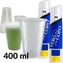 Kit 2 Copos Descartáveis Sucos Bebidas e Refri 400ml 100 Un.