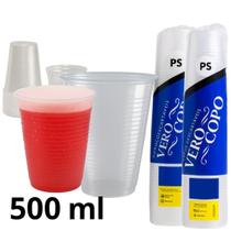 Kit 2 Copos Descartáveis Sucos Bebidas e Refri 500ml 100 Un.
