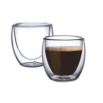 Kit 2 Copos Em Vidro Duplo Borossilicato 80 Ml
