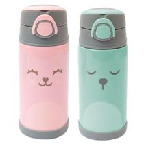 Kit 2 Copos Infantil Garrafa Água Suco Buba Termico Parede