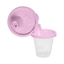 Kit 2 Copos Infantil Rosa Com Bico Dosador 245ml 10,5x8 Cm