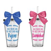 Kit 2 Copos Lembrancinha Pajem E Daminha Acrílico