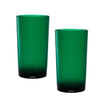 Kit 2 Copos Long Drink 280Ml Verde Policarbonato Texturizado - Krystalon