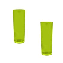 Kit 2 Copos Long Drink Cristal Amarelo Neon 330Ml Plástico Kit 2 Copos Long Drink Cristal Amarelo Neon 330Ml Plástico