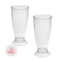 Kit 2 Copos Mini Tulipa Acrílico Transparente 220ml Chopp