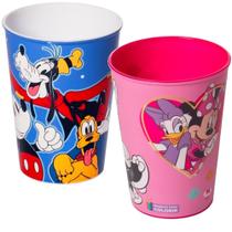 Kit 2 Copos Minnie e Mickey Lanche Infantil Passeio Escola - Plasutil