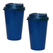Kit 2 Copos Mug Fibra Madeira Greencolors Azul 320Ml
