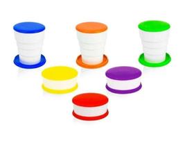 Kit 2 Copos Plastico Retrátil Sanfonado Com Tampa Colorido Kit 2 Copos Plastico Retrátil Sanfonado Com Tampa Colorido