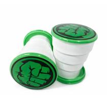 Kit 2 Copos Retráteis Mão Soco Verde 150ml Lembrancinha Kit 2 Copos Retráteis Mão Soco Verde 150ml Lembrancinha