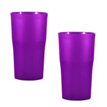Kit 2 Copos Roma Lilás 360Ml Plástico Premium