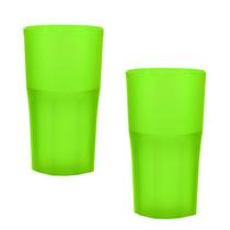 Kit 2 Copos Roma Verde Neon 360Ml Plástico Premium