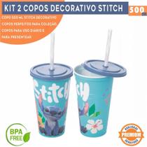 Kit 2 Copos Stitch 500ml Filme Personalizado Com Tampa e canudo Bpa Free Disney Lembrancinha Festa Kit 2 Copos Stitch 500ml Filme Personalizado Com Tampa e canudo Bpa Free Disney Lembrancinha Festa