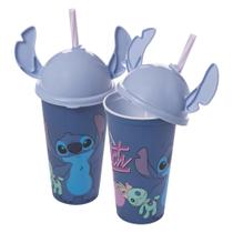 Kit 2 Copos Stitch e Angel 500ml Com Tampa Ludica Canudo Orelhinha para Refri Bpa Free Disney Lembrancinha Festa Kit 2 Copos Stitch e Angel 500ml Com Tampa Ludica Canudo Orelhinha para Refri Bpa Free Disney Lembrancinha Festa