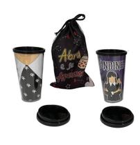 Kit 2 Copos Térmico Funny Série Wandinha Maozinha 480ml