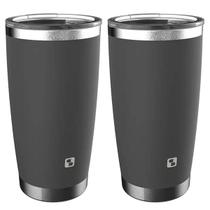 Kit 2 Copos Térmicos de Cerveja Parede Dupla Inox com Tampa 500ml Everest Soprano Cinza Kit 2 Copos Térmicos de Cerveja Parede Dupla Inox com Tampa 500ml Everest Soprano Cinza
