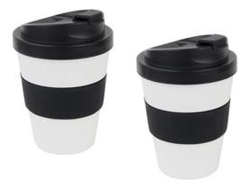 Kit 2 Copos Tipo Starbucks ReutilizavelCafe Com Tampa 250 Ml - Clink