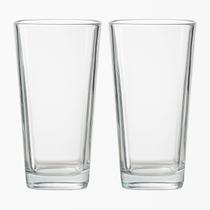 Kit 2 Copos Vidro 260ml Transparente Venice Base Quadrada Suco