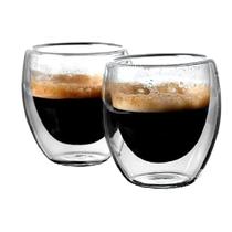 Kit 2 Copos Vidro Borossilicato Parede Dupla Café 80ml