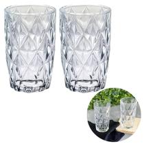 Kit 2 Copos Vidro Resistente Transparente 370 ML Bebidas Drink Kit 2 Copos Vidro Resistente Transparente 370 ML Bebidas Drink