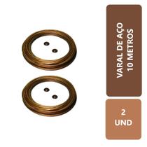 Kit 2 - Corda Cabo Varal De Aço Revestido Encapado 10 Metros