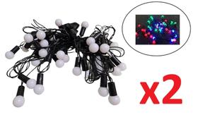 Kit 2 Cordão Pisca Pisca C/40 Bolinhas Led Colorido 127V 4 M