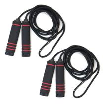 Kit 2 Cordas De Pular Profissional 2.6m Ajustável Preto - MBfit