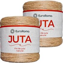 Kit 2 cordões fio de juta natural de 2mm com 125 metros cada rolo