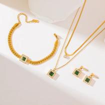 Kit 2 Cordões + Pulseira + Brincos - Banhado Ouro 18k Kit 2 Cordões + Pulseira + Brincos - Banhado Ouro 18k