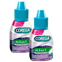 Kit 2 Corega Fixador Em Pó 3 Em 1 De 22g Cada Para Dentaduras