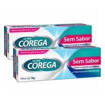Kit 2 Corega Ultra Tripla Ação Fixador de Dentadura Sem Sabor 20g
