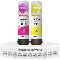 Kit 2 Cores T544 Epson Magenta Amarela Original L1110 L3110 L3150 L5190 L3250