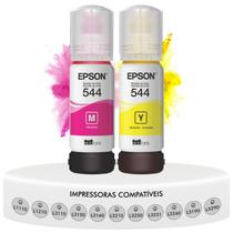 Kit 2 Cores T544 Epson Magenta Amarela Original L1110 L3110 L3150 L5190 L3250