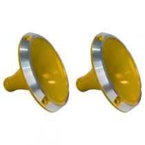 Kit 2 Corneta Cone Curto Rosca Bocal Alumínio Amarelo 14-25 Som