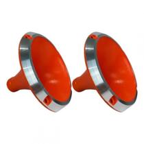 Kit 2 Corneta Cone Curto Rosca Bocal Alumínio Laranja 11-25 Som Kit 2 Corneta Cone Curto Rosca Bocal Alumínio Laranja 11-25 Som