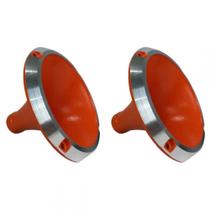 Kit 2 Corneta Cone Curto Rosca Bocal Alumínio Laranja 14-25 Som