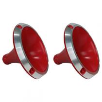 Kit 2 Corneta Cone Curto Rosca Bocal Alumínio Vermelho 14-25 Som