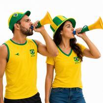 Kit 2 Cornetas Médias Vuvuzela Brasil Verde Amarelo Líder Kit 2 Cornetas Médias Vuvuzela Brasil Verde Amarelo Líder
